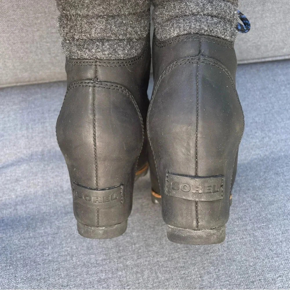 Sorel Conquest Wedge Waterproof Black Lace Up Boots 5.5 - Picture 8 of 10